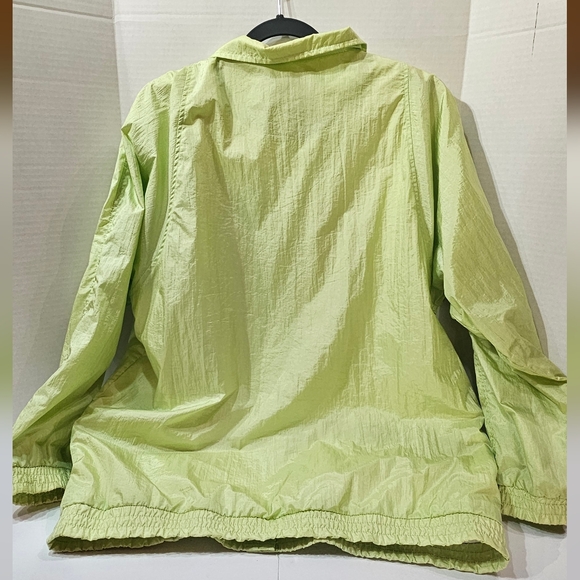 Tudor Court by Haband Vintage Green Nylon Jacket Snap Front Women's Size L READ - Picture 2 of 12